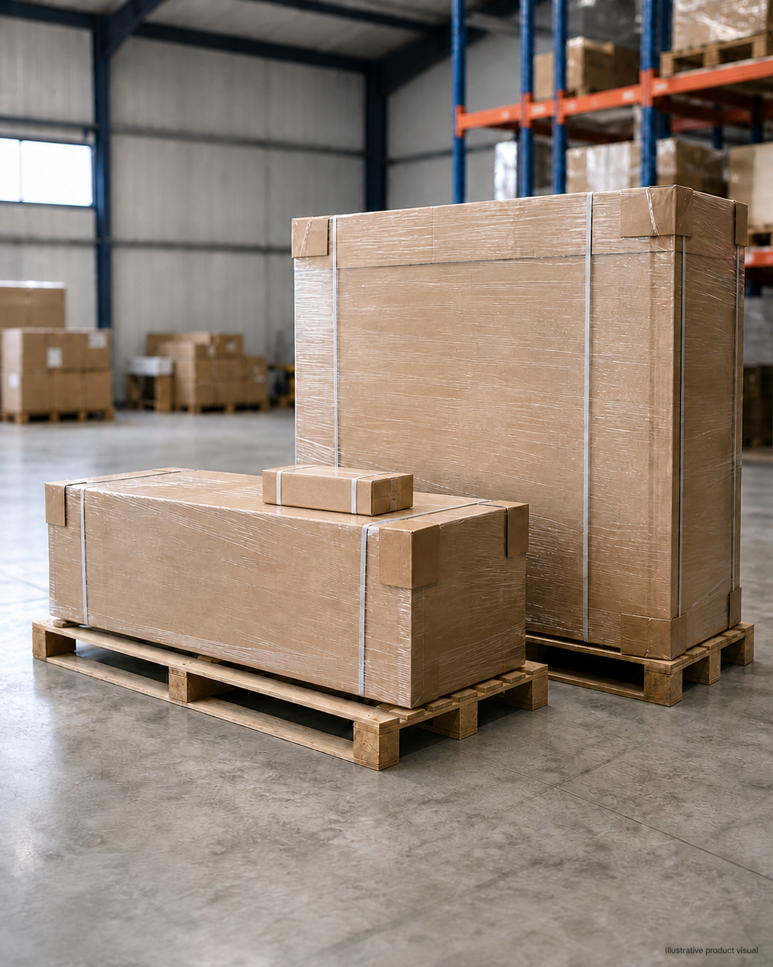 Illustrative warehouse visual of a packaged ActronAir CRA230T and EVA230S 22.6kW ducted system set